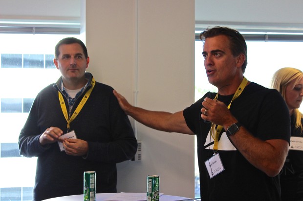 Taser founder Rick Smith (right) and Axon general manager Marcus Womack.
