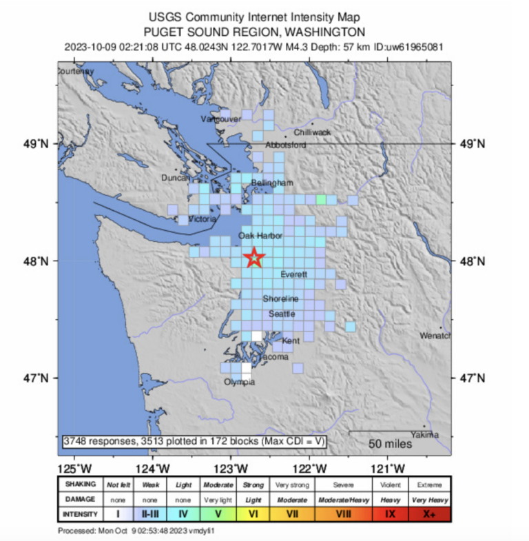Magnitude 4.3 earthquake hits near Seattle; tsunami not expected – GeekWire
