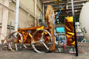 Astrobotic CubeRover with wireless charging system undergoing testing