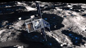 Illustration: Oasis-1 satellite mapping the moon