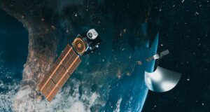 Illustration: Starburst and Supernova spacecraft in orbit, both equipped with Triton hardware