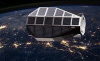 Illustration: Diamondback module in orbit with Earth's night lights sparkling below