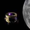 Illustration: Elytra craft in lunar orbit with the moon in background