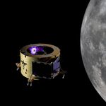 Illustration: Elytra craft in lunar orbit with the moon in background