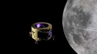 Illustration: Elytra craft in lunar orbit with the moon in background