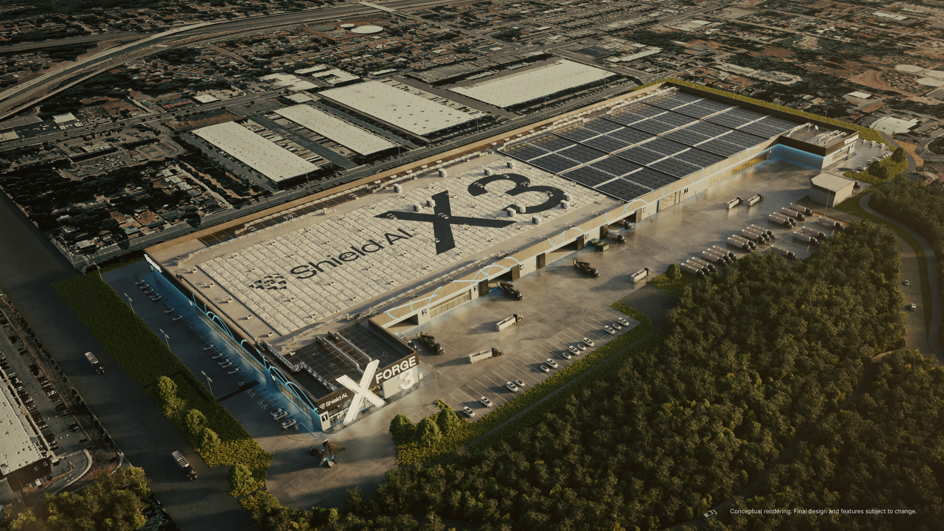 Shield AI’s new X-Forge 3 facility south of Seattle–Tacoma International Airport is currently under construction and is scheduled to open next spring.