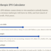The Anthropic IPO Calculator, with sliders for revenue in 2028, profit margin and profit multiple