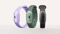 Three Bee Frontier wristbands in lavender, green and black
