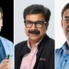 Side-by-side photos of Kabir Narang, Manish Kedia and Monish Darda