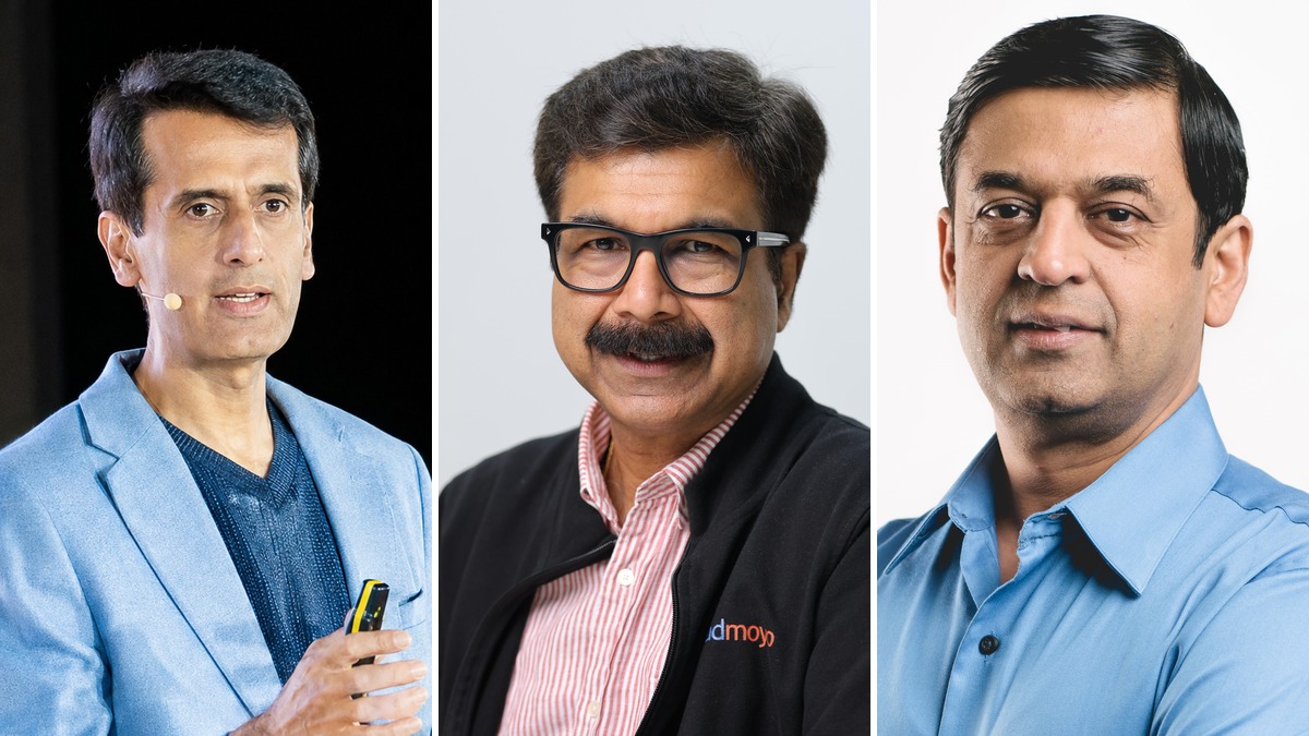 Side-by-side photos of Kabir Narang, Manish Kedia and Monish Darda