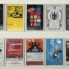 Ten framed posters for Microsoft Garage science fairs and hack days hanging in two rows on a white wall.
